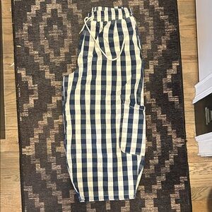 Blue and White Checkered Pants